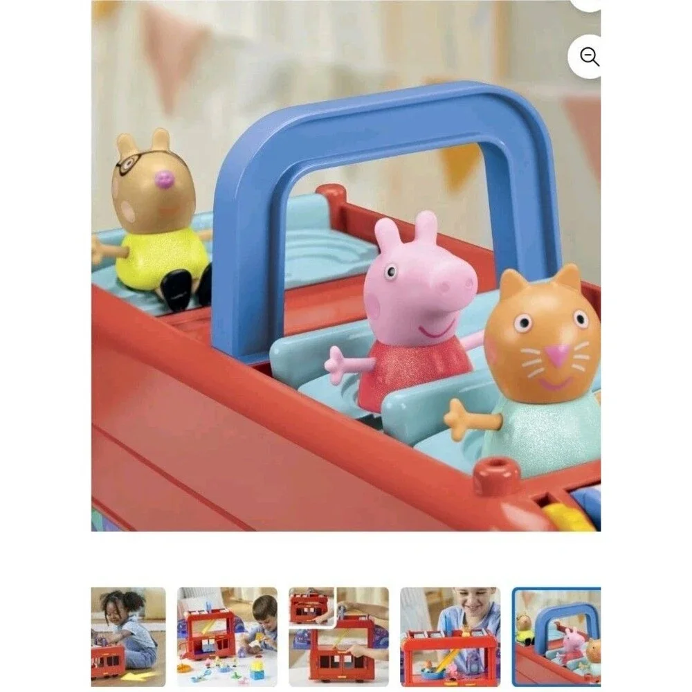 NEW Peppa Pig 2-in-1 Party Bus Playset with 3 Figures Preschool Toy‎